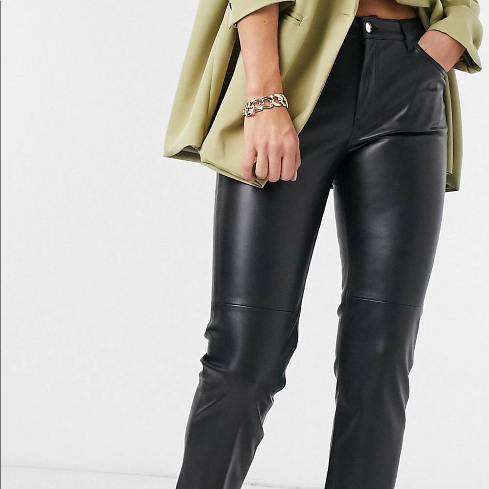 MANGO Faux Leather Pants